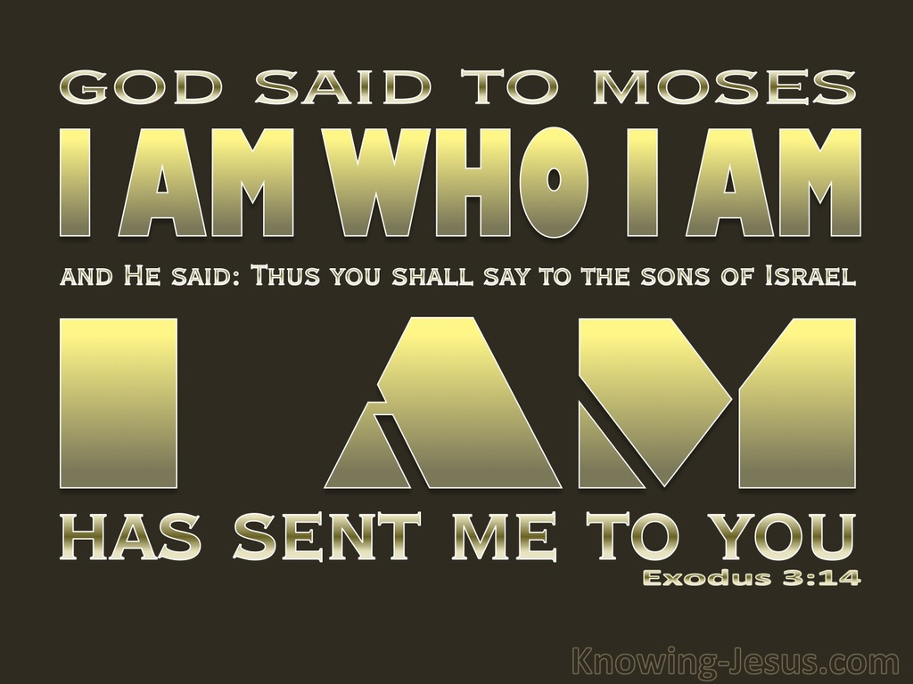 Exodus 3:14 God Said I AM That I AM (gold)